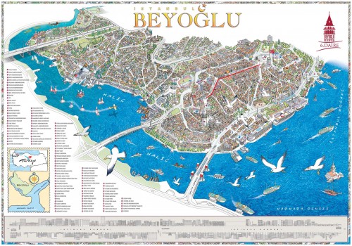 Где находится улица истикляль на карте Стамбула