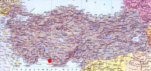 Аланья на карте Турции