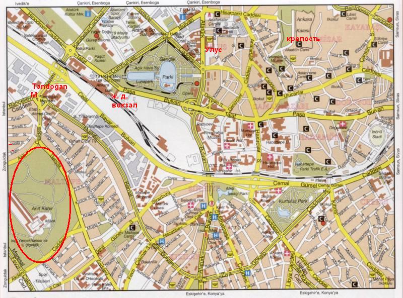 Аныткабир на карте Анкары