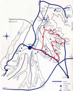 Долины Мескендир, Красная и Розовая на карте Каппадокии 
