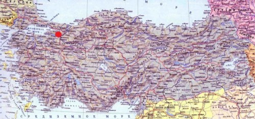 Изник на карте Турции