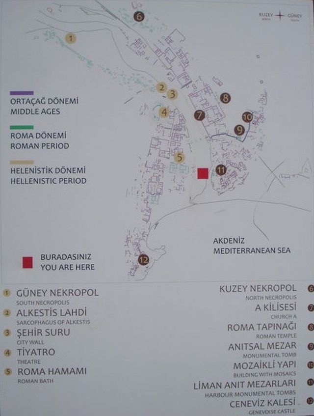 карта достопримечательностей древнего Олимпоса