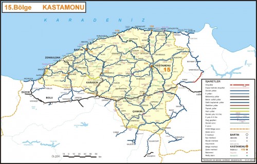 иль кастамону на карте регионов Турции