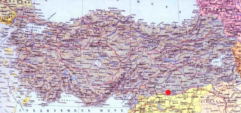 Харран на карте Турции