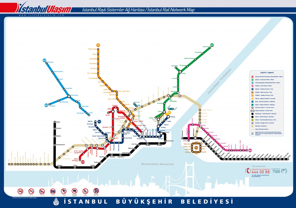 Схема метро Стамбула