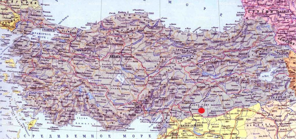 Шанлыурфа на карте Турции